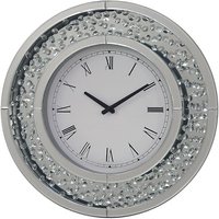 Product photograph of Rosalie Wall Clock Round In Mirrored Glass With Crystals Border from Furniture in Fashion