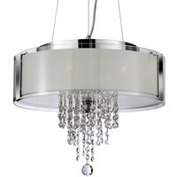 Product photograph of 4 Light Ceiling Pendant In Frosted Glass And Chrome from Furniture in Fashion