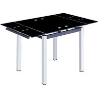 Product photograph of Sarah Extending Black Glass Dining Table With Chrome Legs from Furniture in Fashion