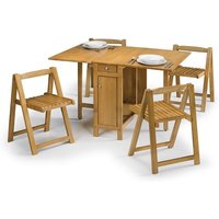 Product photograph of Eimear Dining Set In Natural Oak With 4 Folding Chairs from Furniture in Fashion