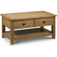 Product photograph of Aaralyn Wooden Coffee Table With 2 Drawers In Waxed Oak from Furniture in Fashion