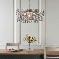 Product photograph of Aberdeen Glass Pendent Ceiling Light In Aged Silver from Furniture in Fashion