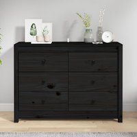 Product photograph of Abilene Wooden Chest Of 6 Drawers In Black from Furniture in Fashion