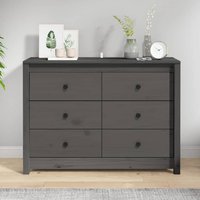 Product photograph of Abilene Wooden Chest Of 6 Drawers In Grey from Furniture in Fashion