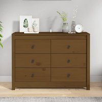 Product photograph of Abilene Wooden Chest Of 6 Drawers In Honey Brown from Furniture in Fashion
