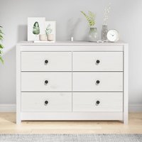 Product photograph of Abilene Wooden Chest Of 6 Drawers In White from Furniture in Fashion