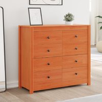 Product photograph of Abilene Wooden Chest Of 8 Drawers In Wax Brown from Furniture in Fashion