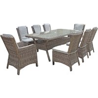 Product photograph of Aboba Glass Garden Dining Set With 2 Armchairs 6 Chairs In Grey from Furniture in Fashion