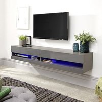 Product photograph of Goole Wall Mounted Large Tv Wall Unit In Grey Gloss With Led from Furniture in Fashion