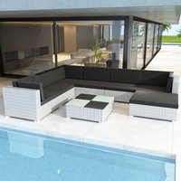 Product photograph of Absecon Rattan Garden Lounger Set In White And Black from Furniture in Fashion