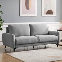 Product photograph of Beloit Fabric 3 Seater Sofa With Black Legs In Grey from Furniture in Fashion