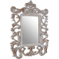 Product photograph of Actora Fleur De Lis Wall Bedroom Mirror In Antique Grey from Furniture in Fashion