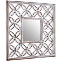 Product photograph of Actora Lattice Frame Wall Bedroom Mirror In Antique White from Furniture in Fashion