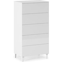 Product photograph of Adonia Wooden Chest Of 5 Drawers In White from Furniture in Fashion