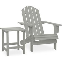 Product photograph of Adrius Solid Fir Wood Garden Chair With Table In Grey from Furniture in Fashion