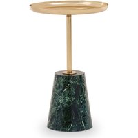 Product photograph of Aeolia Gold Metal Top Side Table With Green Marble Effect Base from Furniture in Fashion