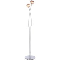Product photograph of Aerith 2 Lights Smoked Glass Floor Lamp In Polished Chrome from Furniture in Fashion