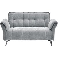 Product photograph of Agios Fabric 2 Seater Sofa In Grey With Black Chromed Legs from Furniture in Fashion