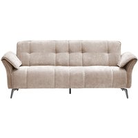 Product photograph of Agios Fabric 3 Seater Sofa In Champagne With Black Chromed Legs from Furniture in Fashion