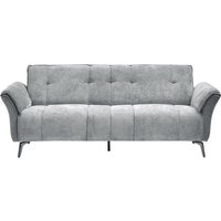 Product photograph of Agios Fabric 3 Seater Sofa In Grey With Black Chromed Legs from Furniture in Fashion