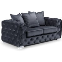 Product photograph of Ahern Plush Velvet 2 Seater Sofa In Slate from Furniture in Fashion