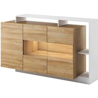 Product photograph of Akron Wooden Sideboard 3 Doors In Grandson Oak With Led from Furniture in Fashion