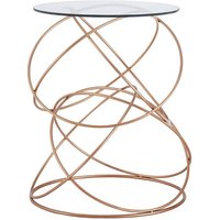Product photograph of Akron Round Glass Side Table With Gold Metal Frame from Furniture in Fashion