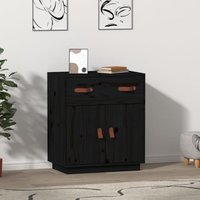 Product photograph of Alawi Pine Wood Sideboard With 2 Doors 1 Drawer In Black from Furniture in Fashion