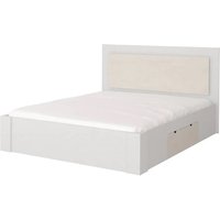 Product photograph of Albany Wooden Divan King Size Bed In Silk And White With Led from Furniture in Fashion