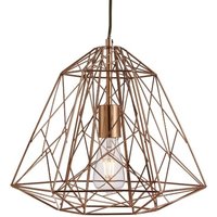 Product photograph of Albion Ceiling Pendant Light In Copper Geometric Cage Frame from Furniture in Fashion