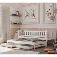 Product photograph of Alcoa Wooden Day Bed With Bonnell Mattress And Trundle In White from Furniture in Fashion