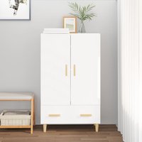 Product photograph of Aleta High Gloss Highboard With 2 Doors 1 Drawer In White from Furniture in Fashion