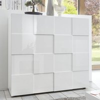 Product photograph of Aleta High Gloss Highboard With 2 Doors In White from Furniture in Fashion