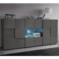 Product photograph of Aleta High Gloss Sideboard With 2 Doors 2 Drawers In Grey And Led from Furniture in Fashion