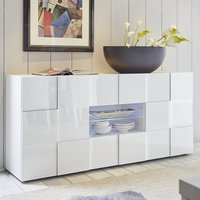 Product photograph of Aleta High Gloss Sideboard With 2 Doors 2 Drawers In White And Led from Furniture in Fashion