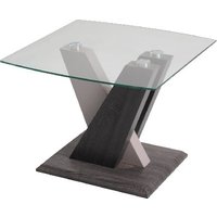 Product photograph of Alexa Glass End Table In Dark Grey And Champagne High Gloss from Furniture in Fashion
