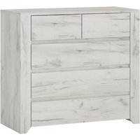 Product photograph of Alink Wooden Chest Of Drawers With 5 Drawers In White from Furniture in Fashion