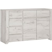 Product photograph of Alink Wooden Sideboard With 2 Door 6 Drawers In White from Furniture in Fashion