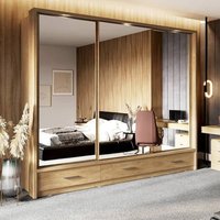 Product photograph of Aliso Wardrobe With 3 Sliding Doors In Shetland Oak With Led from Furniture in Fashion