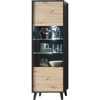 Product photograph of Aliso Wooden Display Cabinet Tall In Artisan Oak With Led from Furniture in Fashion