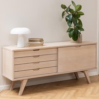 Product photograph of Alisto Wooden Sideboard With 1 Door 4 Drawers In Oak White from Furniture in Fashion