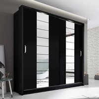 Product photograph of Allen Large Wardrobe With 2 Sliding Doors In Matt Black from Furniture in Fashion