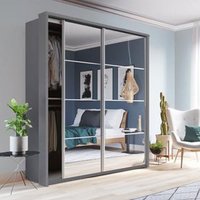 Product photograph of Allen Medium Wardrobe With 2 Sliding Doors In Matt Grey from Furniture in Fashion