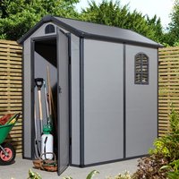 Product photograph of Alloya Plastic 4x6 Apex Shed In Light Grey from Furniture in Fashion