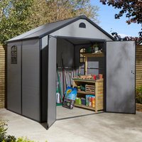 Product photograph of Alloya Plastic 8x6 Apex Shed In Light Grey from Furniture in Fashion