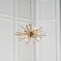 Product photograph of Allston Prism Glass Pendant Ceiling Light In Antique Brass from Furniture in Fashion