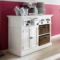 Product photograph of Allthorp Solid Wood Sideboard In White With 2 Doors 4 Drawers from Furniture in Fashion