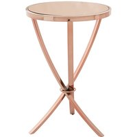 Product photograph of Alluras Round Glass Side Table In Rose Gold from Furniture in Fashion