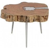 Product photograph of Almory Wooden Coffee Table In Natural And Silver from Furniture in Fashion