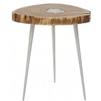 Product photograph of Almory Wooden Side Table In Natural And Silver from Furniture in Fashion